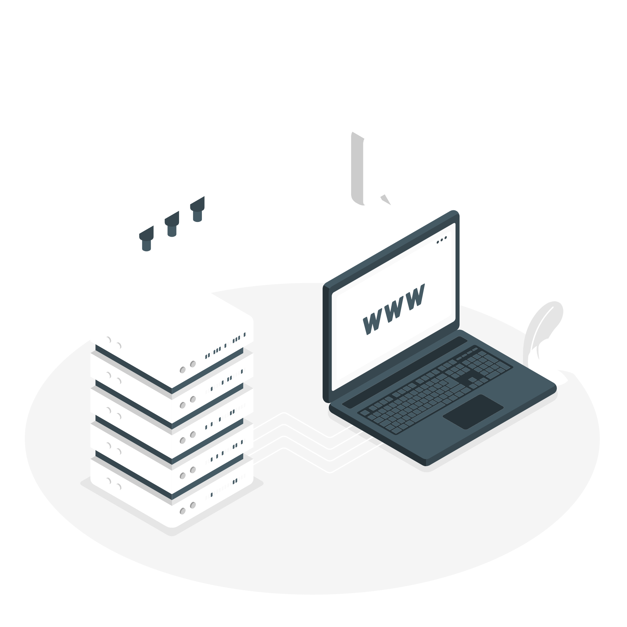 Ilustración de Computación en la Nube en color blanco